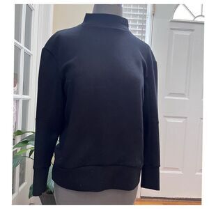 The Arrivals Black Pocket Mock Neck Pullover Sweater Top Oversized Size XXS